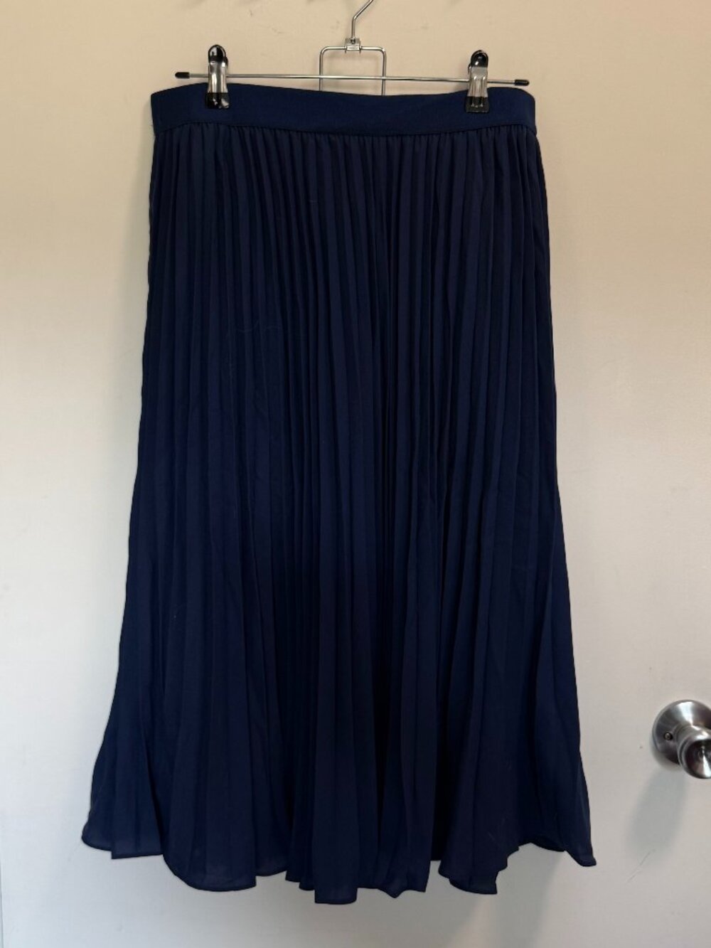 Grace Karin Pleated Maxi Skirt, Navy Blue, Size XL